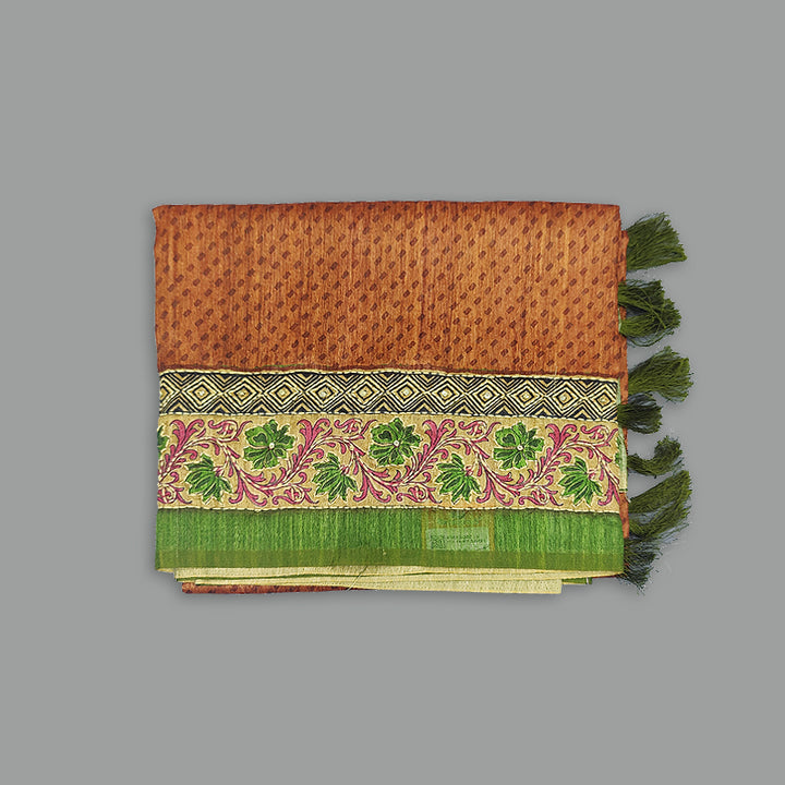 Hayagrivas Rust Orange Fancy Cotton Saree KBE2383B7-8
