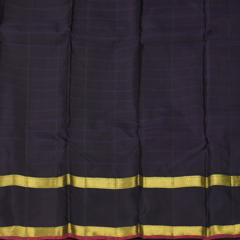 Hayagrivas Handloom Light Grey Kanjivaram Silk Saree with Deep Jamun Border KBE2384B3-1