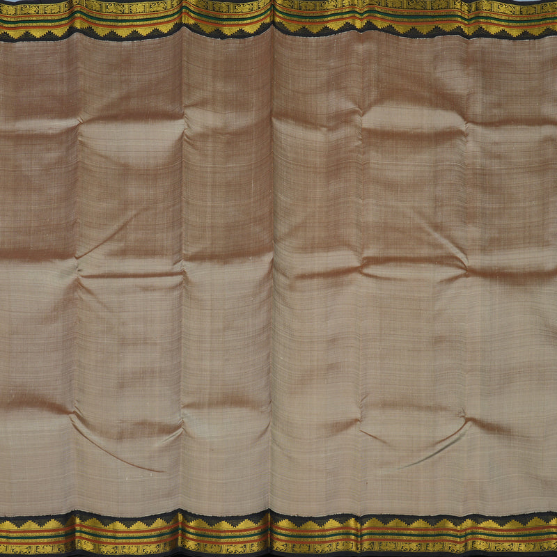 Hayagrivas Handloom Royal Beige Kanjivaram Silk Saree with Kanchana Brown Border KBE2384B6-1