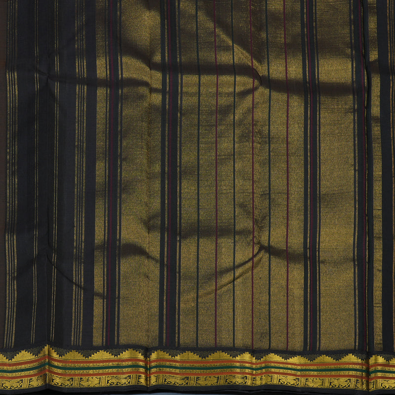 Hayagrivas Handloom Royal Beige Kanjivaram Silk Saree with Kanchana Brown Border KBE2384B6-1