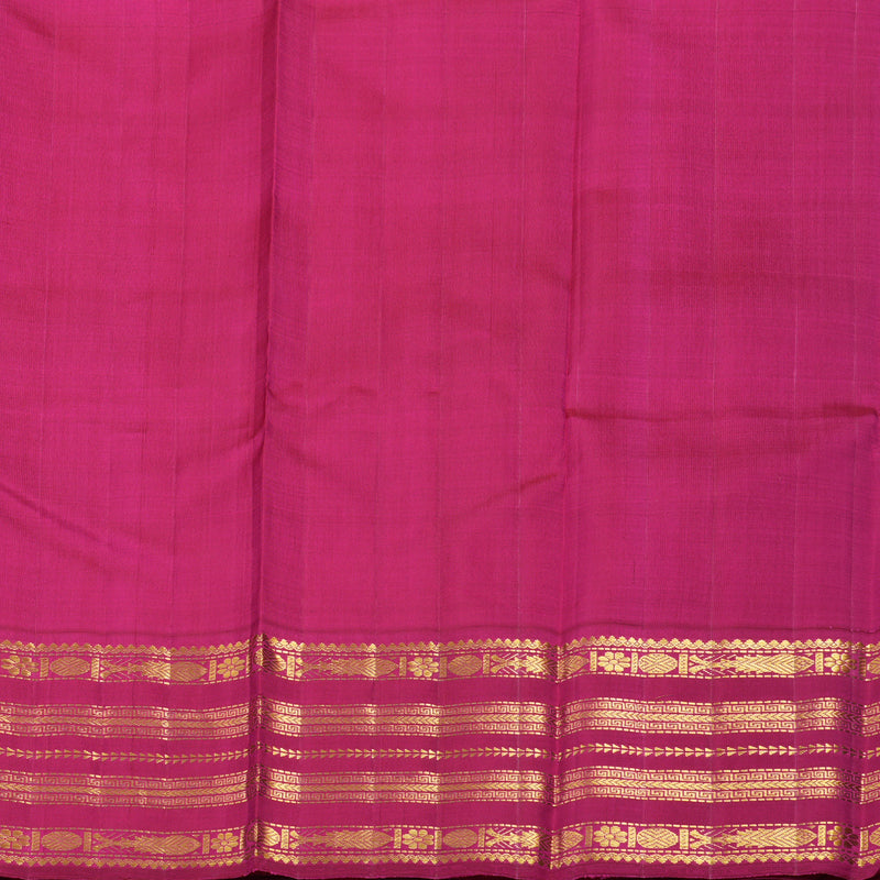 Hayagrivas Handloom Mango Orange Kanjivaram Silk Saree with Pink Border KBE2385B1-1