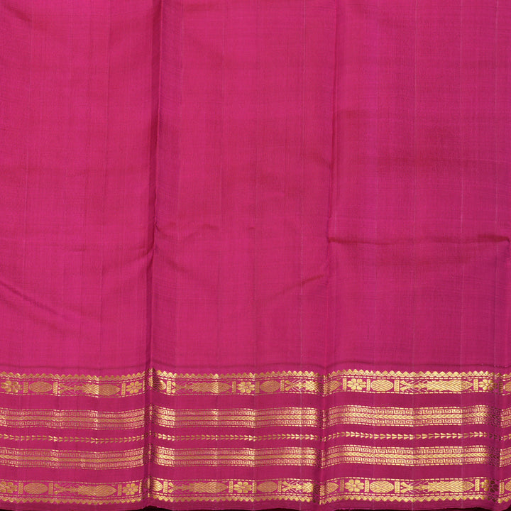 Hayagrivas Handloom Mango Orange Kanjivaram Silk Saree with Pink Border KBE2385B1-1