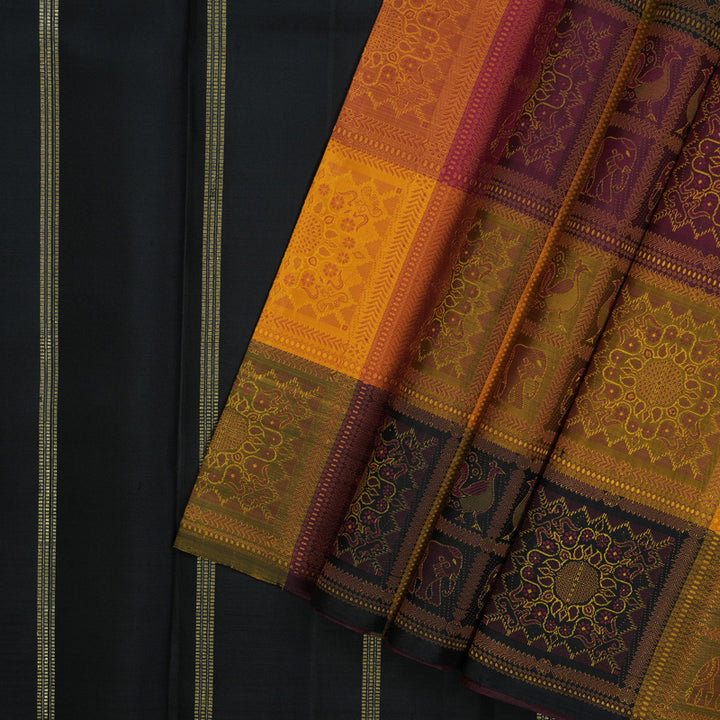 Hayagrivas Handloom Multicolour Checks Kanjivaram Silk Saree KBE2385B17-1