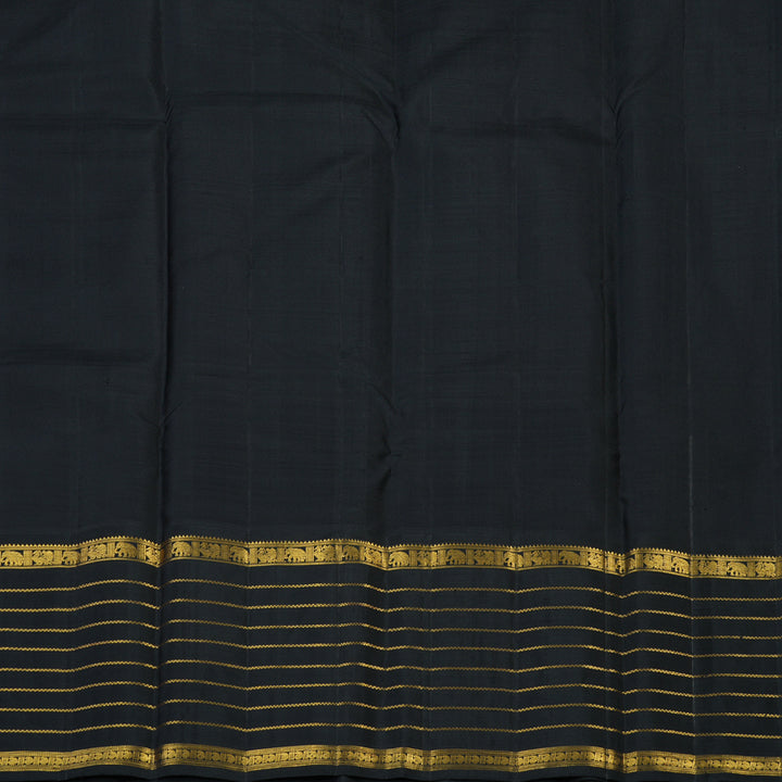 Hayagrivas Handloom Lavendar Kanjivaram Silk Saree with Black Border KBE2385B33-1