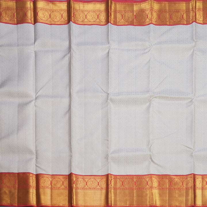 Hayagrivas Handloom Lilac Kanjivaram Silk Saree with Red Border KBE2385B43-1