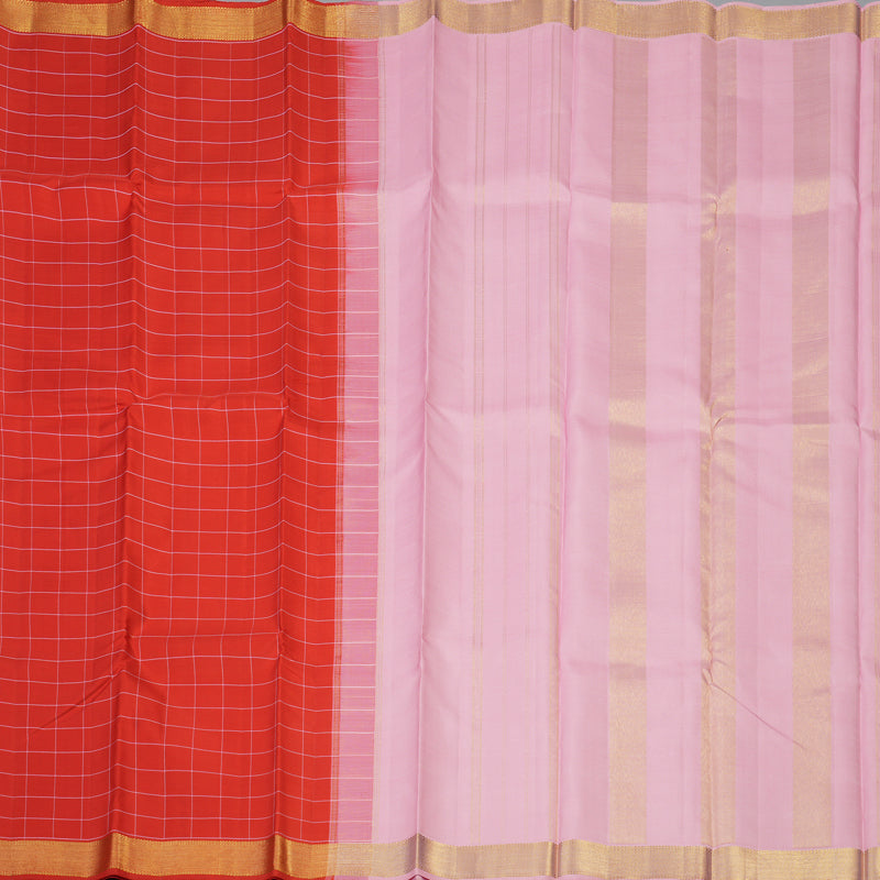 Hayagrivas Handloom Red Kanjivaram Silk Saree KBE2385B5-1