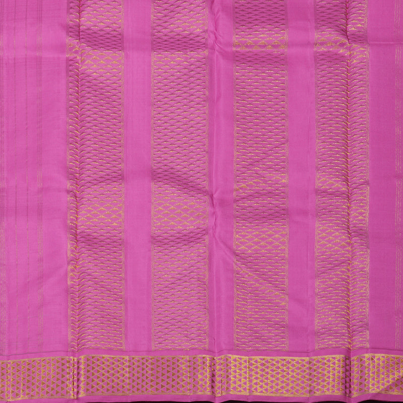 Hayagrivas Handloom Fluorescent Green Kanjivaram Silk Saree with Rose Pink Border KBE2386B1-2