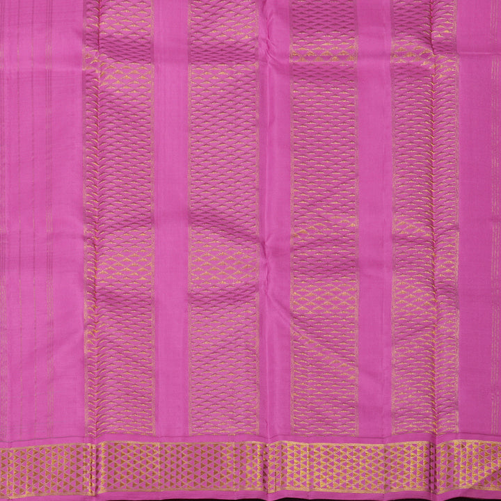 Hayagrivas Handloom Fluorescent Green Kanjivaram Silk Saree with Rose Pink Border KBE2386B1-2