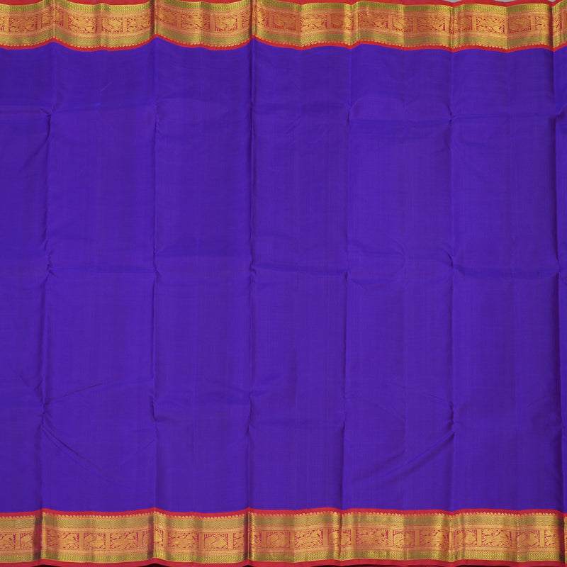 Hayagrivas Handloom Violet Kanjivaram Silk Saree with Red Border KBE2386B4-1