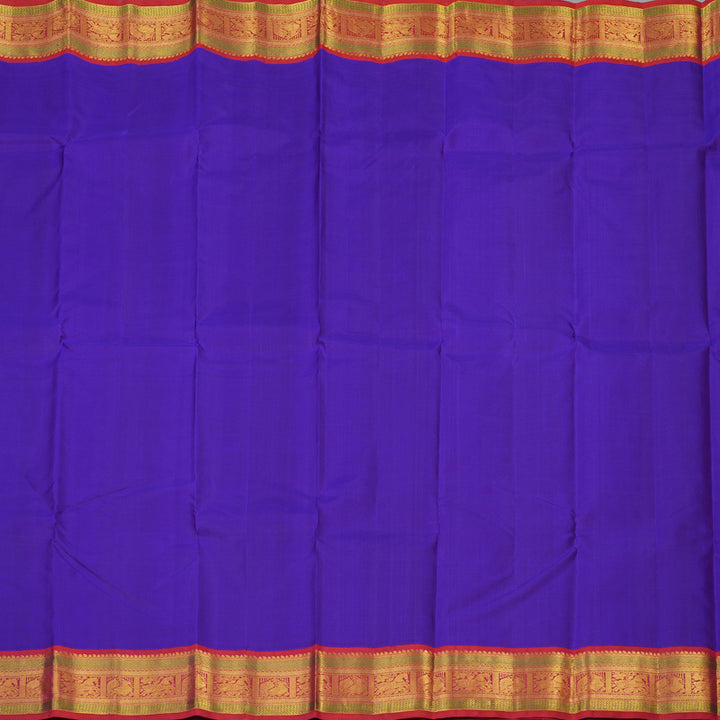Hayagrivas Handloom Violet Kanjivaram Silk Saree with Red Border KBE2386B4-1