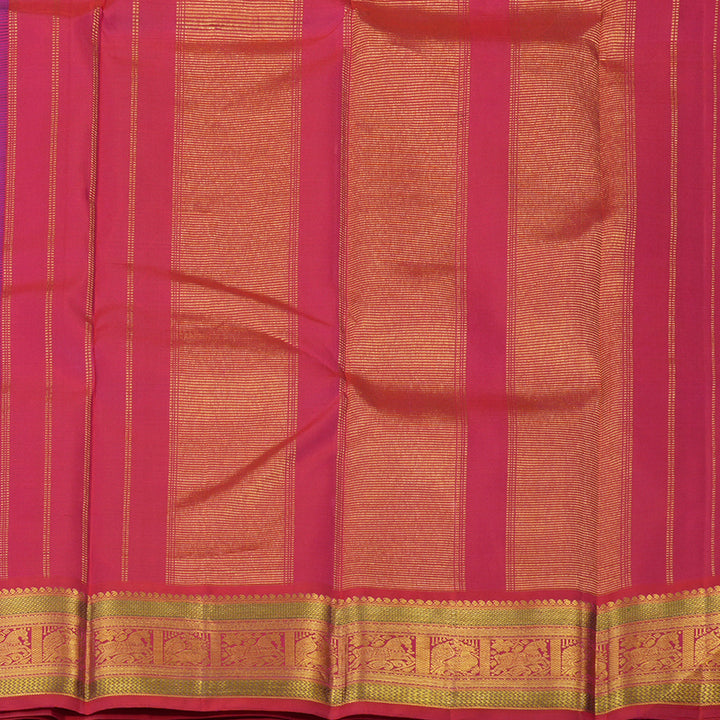 Hayagrivas Handloom Violet Kanjivaram Silk Saree with Red Border KBE2386B4-1