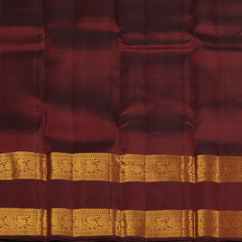 Hayagrivas Wine Maroon Handloom Kanjivaram Silk Saree KBE238D1-3