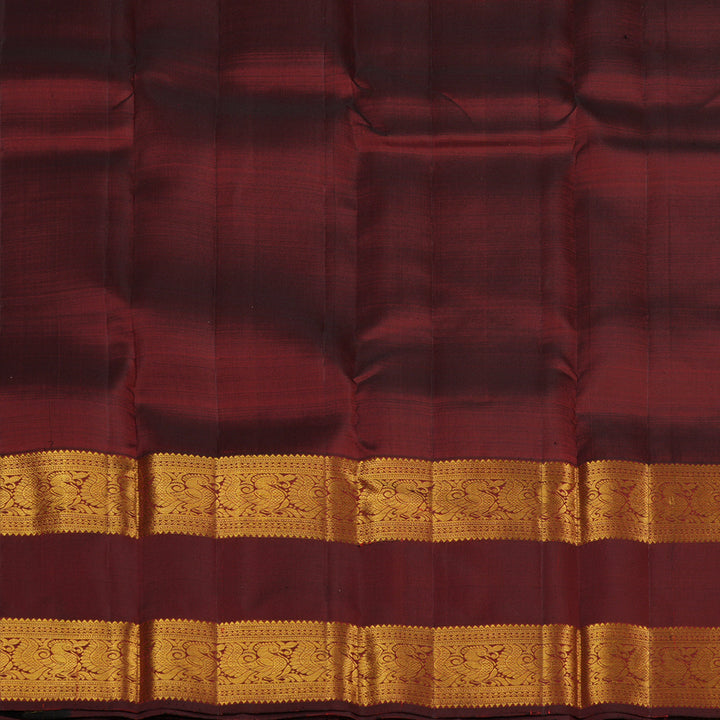 Hayagrivas Wine Maroon Handloom Kanjivaram Silk Saree KBE238D1-3