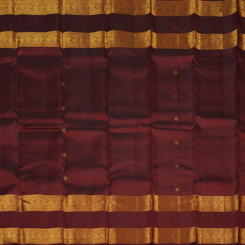 Hayagrivas Wine Maroon Handloom Kanjivaram Silk Saree KBE238D1-3
