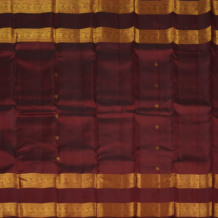 Hayagrivas Wine Maroon Handloom Kanjivaram Silk Saree KBE238D1-3