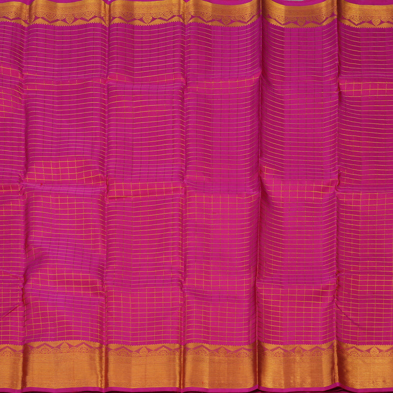 Hayagrivas Handloom Rani Pink Kanjivaram Silk Saree KBE238D3-4