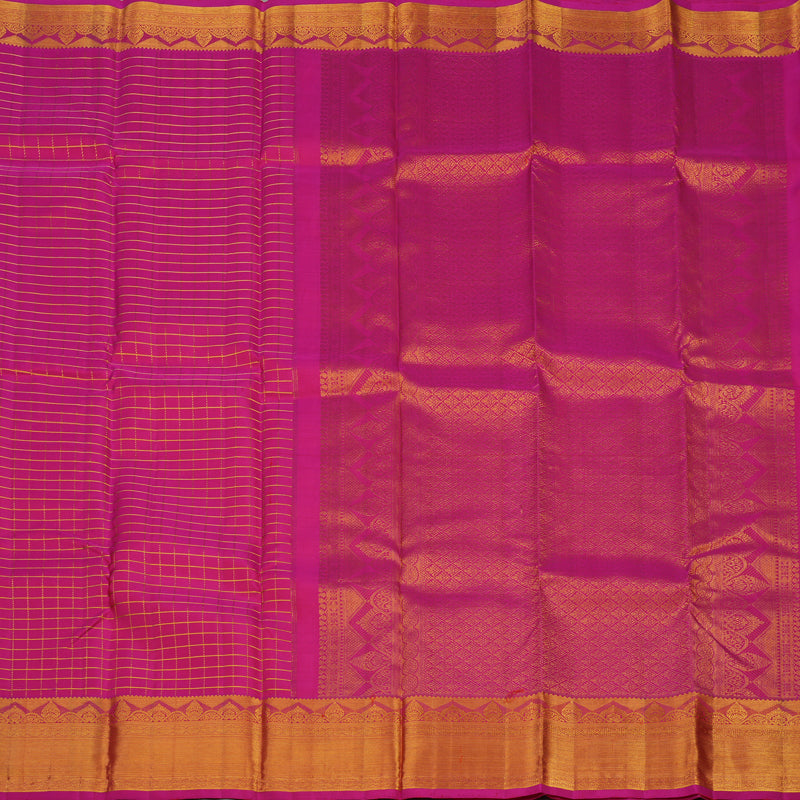 Hayagrivas Handloom Rani Pink Kanjivaram Silk Saree KBE238D3-4