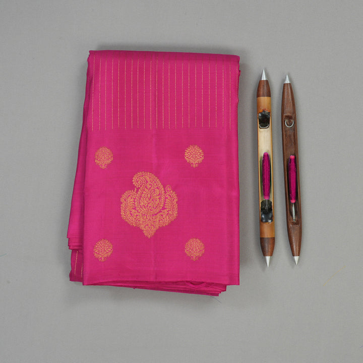 Hayagrivas Handloom Magenta Pink Kanjivaram Silk Saree KBE238D4-8