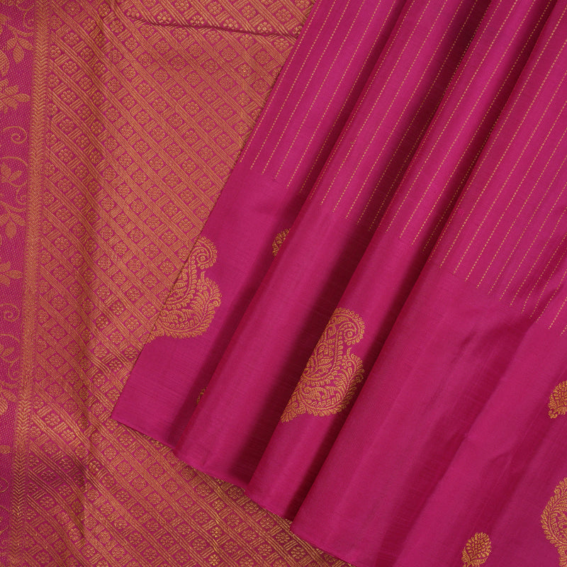 Hayagrivas Handloom Magenta Pink Kanjivaram Silk Saree KBE238D4-8