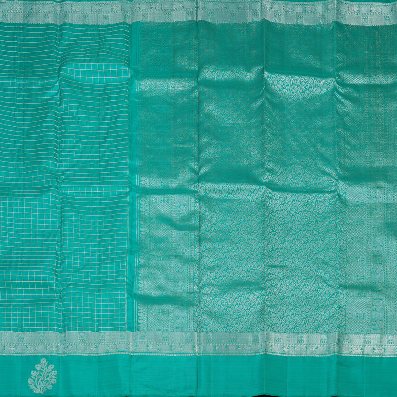 Hayagrivas Handloom Sea Green Kanjivaram Silk Saree KBE238D5-3