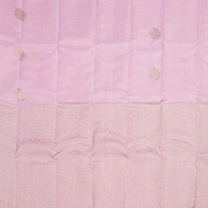 Hayagrivas Handloom Pure Kanjivaram Silk Saree in Delicate Baby Pink KBE238D6-1