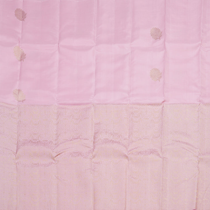Hayagrivas Handloom Pure Kanjivaram Silk Saree in Delicate Baby Pink KBE238D6-1