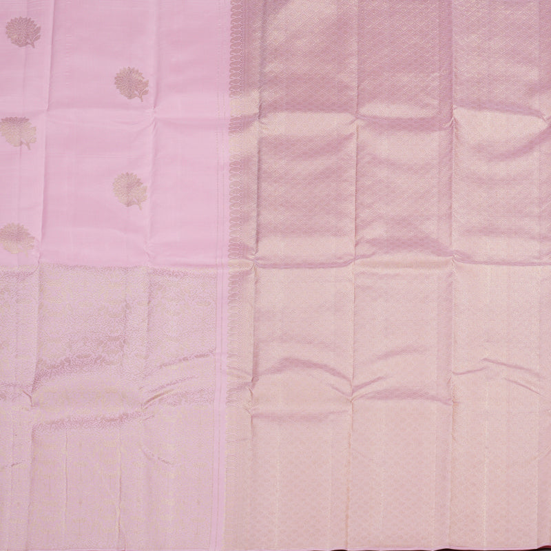 Hayagrivas Handloom Pure Kanjivaram Silk Saree in Delicate Baby Pink KBE238D6-1