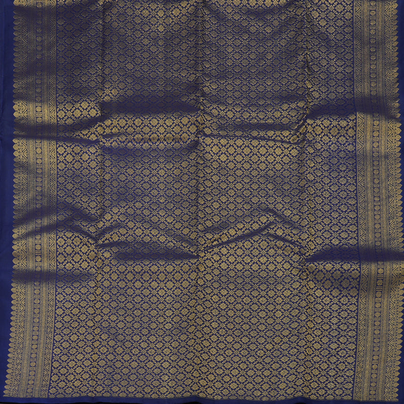 Hayagrivas Handloom Pure Kanjivaram Silk Saree in Lavish Purple with Blue KBE238D6-2