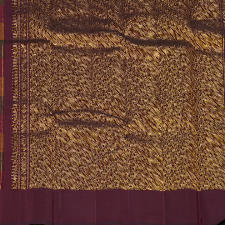 Hayagrivas Handloom Multicolour Checks Kanjivaram Silk Saree KBE2391C1-1