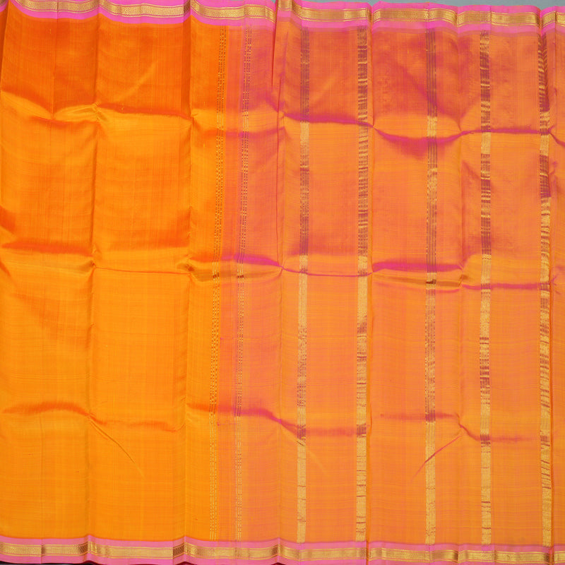 Hayagrivas Orange Handloom Kanjivaram Silk Saree KBE2393C3-16