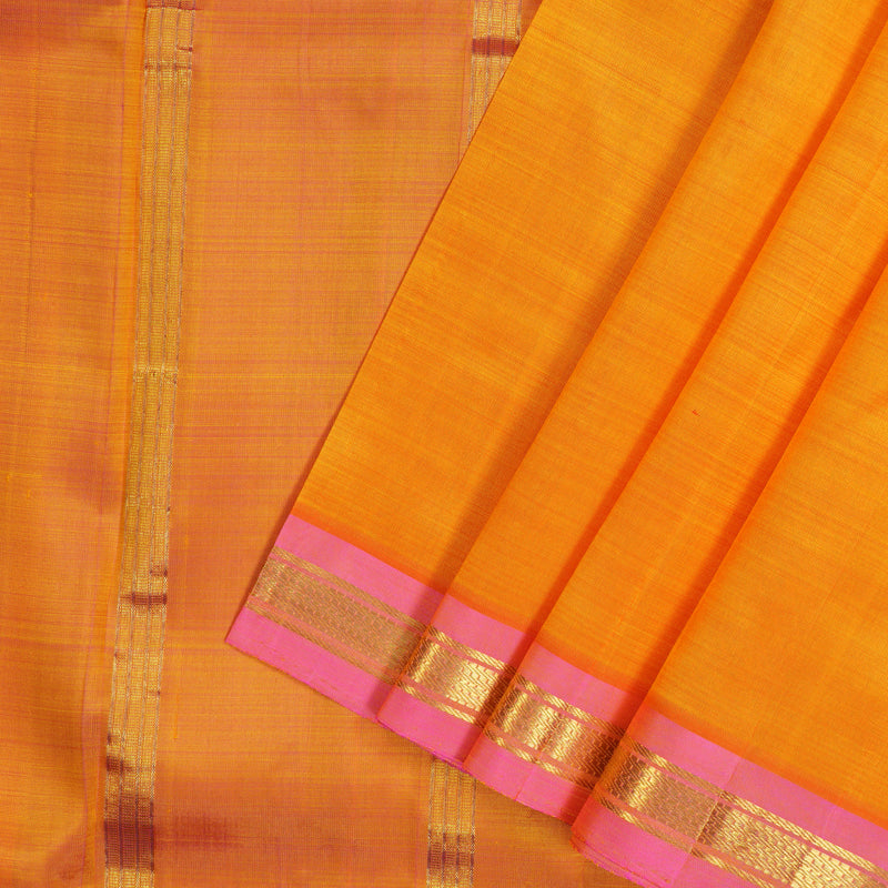 Hayagrivas Orange Handloom Kanjivaram Silk Saree KBE2393C3-16