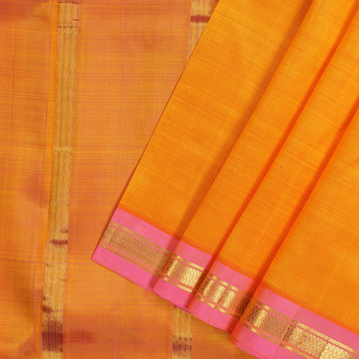 Hayagrivas Orange Handloom Kanjivaram Silk Saree KBE2393C3-16