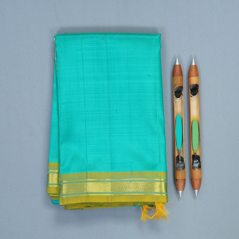 Hayagrivas Handloom Sea Green Kanjivaram Silk Saree KBE2393C3-28