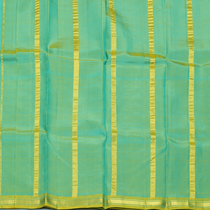 Hayagrivas Handloom Sea Green Kanjivaram Silk Saree KBE2393C3-28