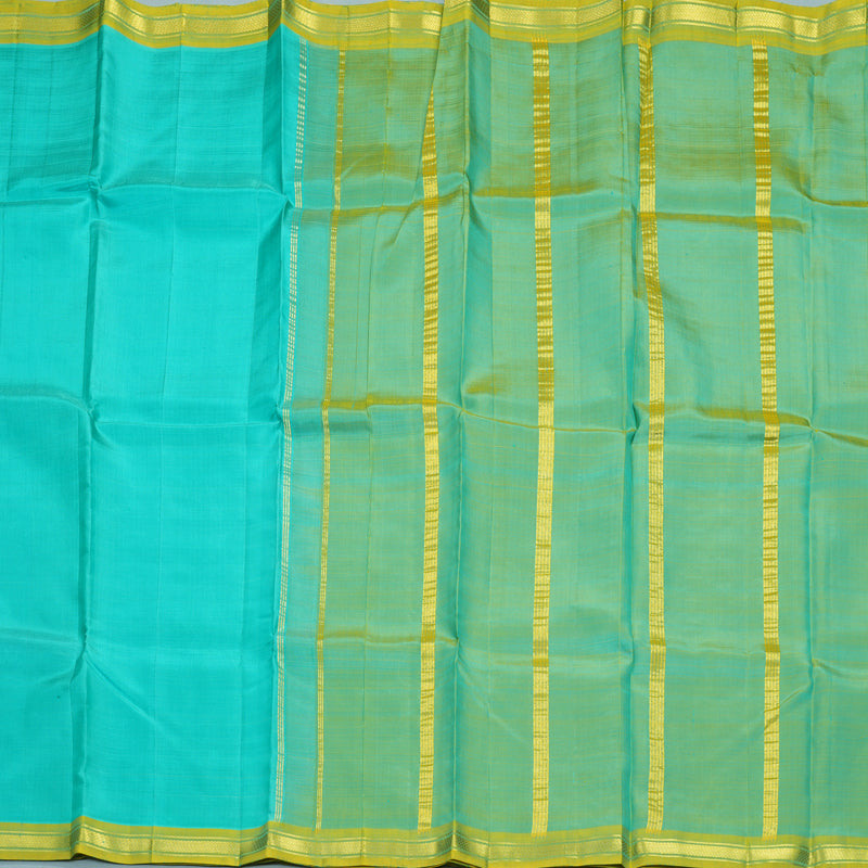 Hayagrivas Handloom Sea Green Kanjivaram Silk Saree KBE2393C3-28