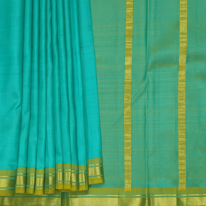 Hayagrivas Handloom Sea Green Kanjivaram Silk Saree KBE2393C3-28