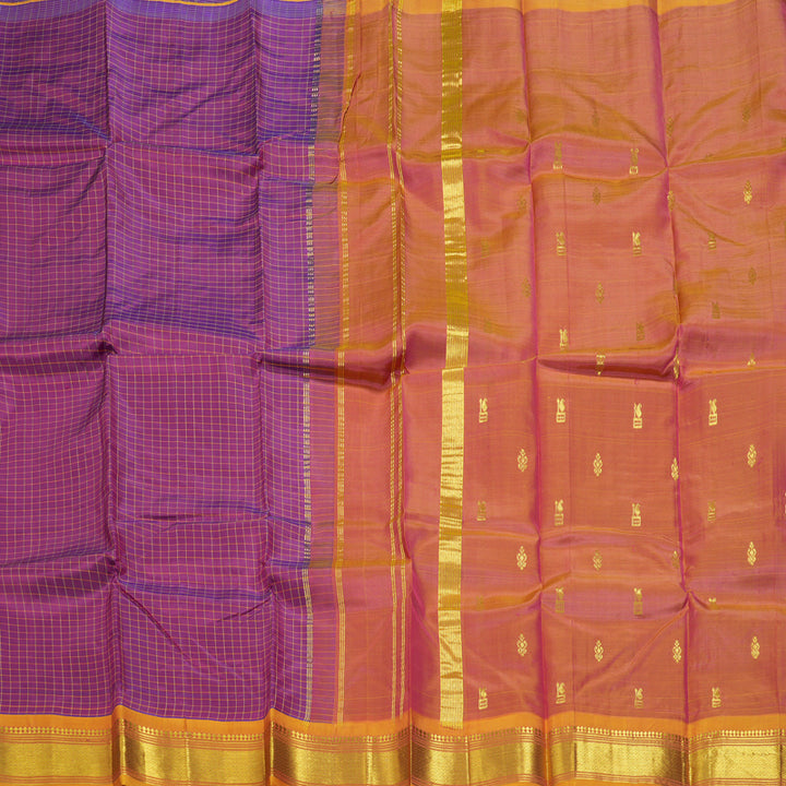 Hayagrivas Magenta Pure One-sided border Kanjivaram Silk Saree KBE2393C5-22