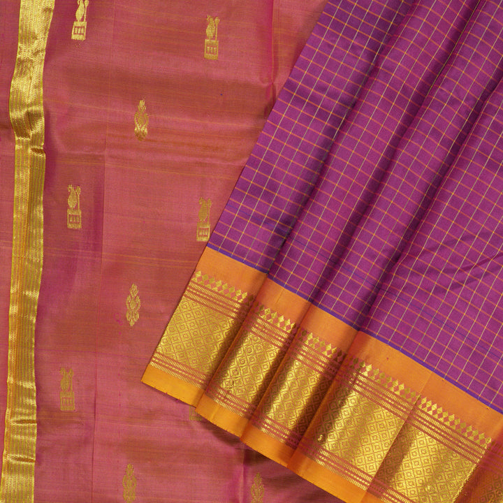Hayagrivas Magenta Pure One-sided border Kanjivaram Silk Saree KBE2393C5-22