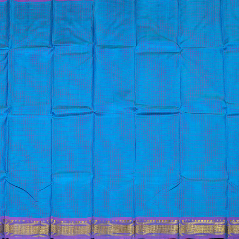 Hayagrivas Sky Blue Pure One-sided border Kanjivaram Silk Saree KBE2393C5-3