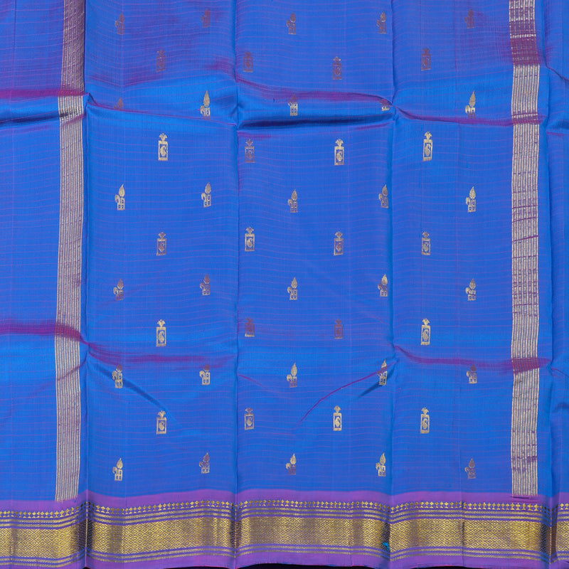 Hayagrivas Sky Blue Pure One-sided border Kanjivaram Silk Saree KBE2393C5-3