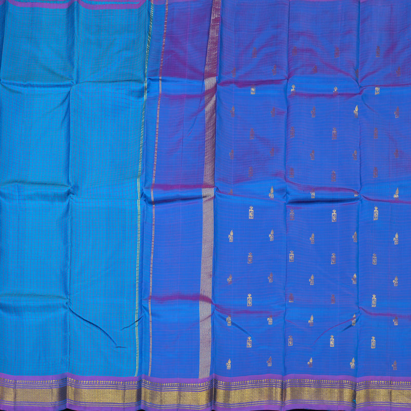 Hayagrivas Sky Blue Pure One-sided border Kanjivaram Silk Saree KBE2393C5-3