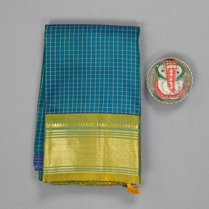 Hayagrivas Mayilkazhuthu Pure One-sided border Kanjivaram Silk Saree KBE2393C5-8