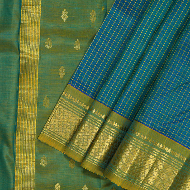 Hayagrivas Mayilkazhuthu Pure One-sided border Kanjivaram Silk Saree KBE2393C5-8