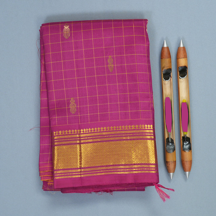 Hayagrivas Magenta Pure One-sided border Kanjivaram Silk Saree KBE2393C6-2