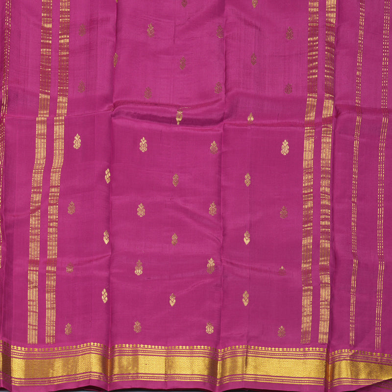 Hayagrivas Magenta Pure One-sided border Kanjivaram Silk Saree KBE2393C6-2
