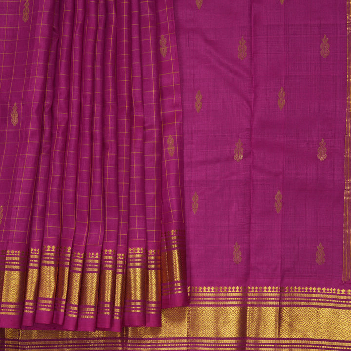 Hayagrivas Magenta Pure One-sided border Kanjivaram Silk Saree KBE2393C6-2