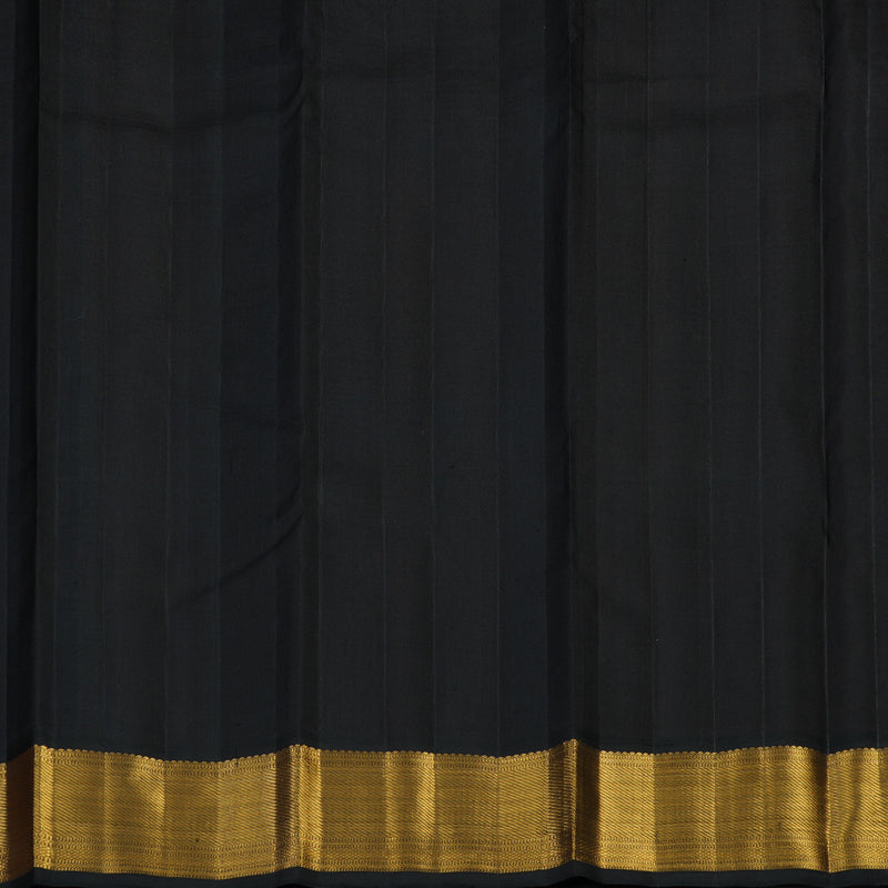 Hayagrivas Handloom Rust Orange Kanjivaram Silk Saree with Black Border KBE2397C1-2