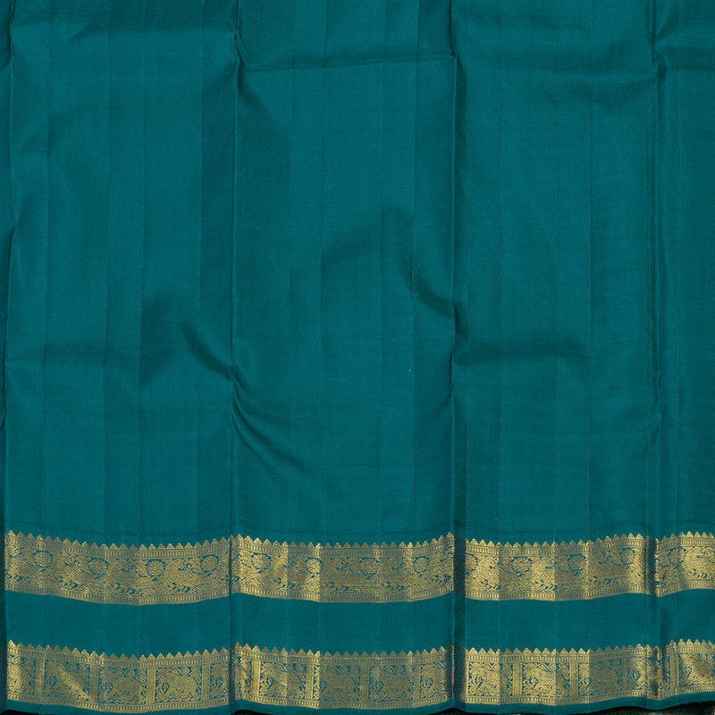 Hayagrivas Handloom Light Brown Kanjivaram Silk Saree with Ramar Blue Border KBE2457C2-1