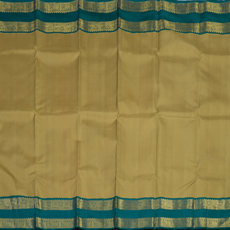 Hayagrivas Handloom Light Brown Kanjivaram Silk Saree with Ramar Blue Border KBE2457C2-1
