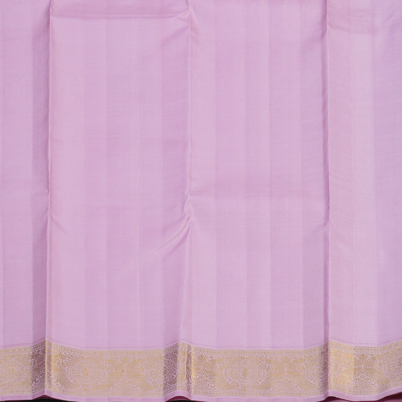 Hayagrivas Handloom Lavendar Kanjivaram Silk Saree with Baby Pink Border KBE2397C6-1